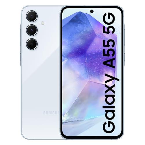 Samsung Galaxy A55 5G (Awesome Iceblue, 8GB RAM, 128GB Storage) | AI | Metal Frame | 50 MP Main Camera (OIS) | Super HDR Video| Nightography | IP67 | Corning Gorilla Glass Victus+ | sAMOLED Display - Samsung Wireless