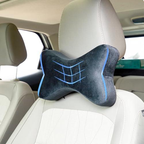 amazon basics Car Headrest Pillow - Pack of 2 |100% Memory Foam| Best for Long & Short Travel | 1 Year Warranty |17 x 27 x 9.5 Cm | Black - amazon basics Automotive Parts and Accessories