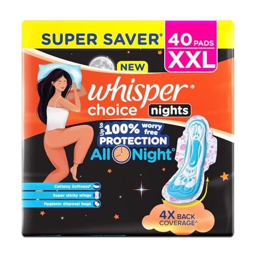 Whisper Ultra Overnight Sanitary Pad For Women With Wings - XXl, 40 Pads