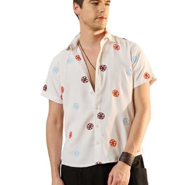 Modeve Men's Half Sleeve Cotton Blend Regular Fit Shirt - Ideal for Summer- White-M - Modeve Apparel