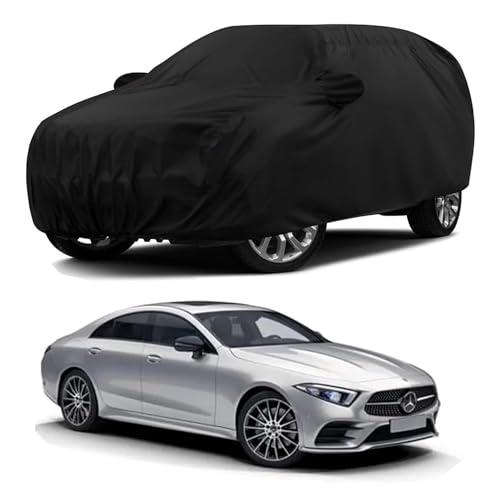 Sulfar 100% Water Resistant Car Body Cover Compatible with Mirror for Mercedes Benz CLS (Triple Stitched, Full Bottom Elastic, Black)