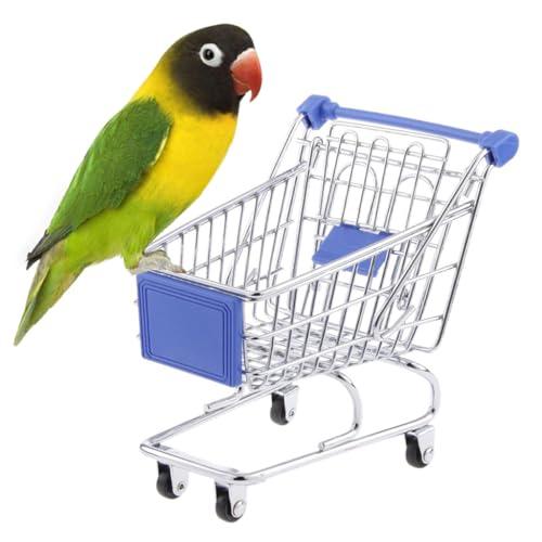 Sage Square Miniature Shopping Trolley for Birds: Engaging Play & Enrichment, Durable, Cage Accessory, Entertainment, Fun & Interactive Play Toy for Budgies, Parrot, Love Birds (Random Colour) - Sage Square Pet Products