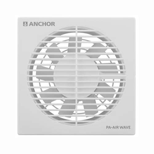 Anchor By Panasonic Air Wave 150mm Exhaust Fan, Pipe Series Exhaust Fan for Kitchen, Bathroom, Cutout Size 152mm Dia., White