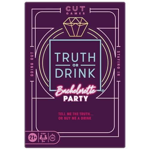 Hasbro Gaming Truth or Drink: Bachelorette Party Edition | Adult Party Game by Cut | 108 Revealing and Hilarious Questions for Girls Nights Out or in | Ages 21+ | 2+ Players | 30 Mins - Hasbro Gaming Toy