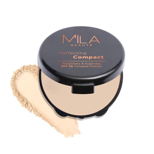 Mila Beauté Perfecting Compact Powder | Natural Matte Finish| Longstay with SPF 15 | Minimized Pores and Finelines | Controls Shine | Lightweight Compact Powder |Shade - (Ivory 16g) - MILA BEAUTÉ Beauty