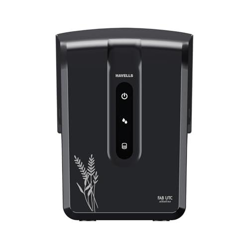 Havells FAB UTC Alkaline Water Purifier (Black), RO+UV+Alkaline, Copper+Zinc+Magnesium, 9 Stage Purification, 7Litre, Suitable for Borewell,Tanker & Municipal,Upto 2000 TDS, 33% Higher Water Recovery - Havells Kitchen