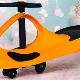 Magical Swing Car for Baby | Kids | 100 Kgs Weight Capacity | 2 to 10 Years with Scratch Free Wheels | Durable Kids Riding Car | Presents for Babies & Toddler (Premium Swing Car-Orange) - Brunte Toy