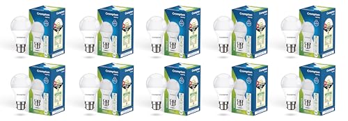 Crompton Param LED Bulb | 9W | Cool Day Light | B22 Base | 180 Degree Coverage | 4kV Surge Protection | 440V High Voltage Protection | Pack of 10