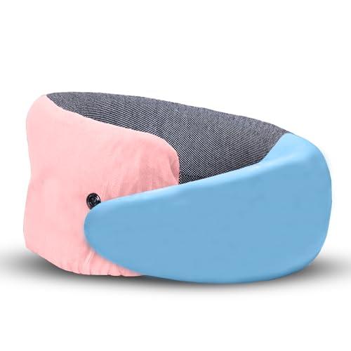 Billebon Memory Foam Neck Pillow with Cooling Gel, Snake Shape Travel Pillow with Snap Button, Neck Rest for Travelling & Flight Travel, Ergonomic Support for Comfort & Pain Relief (Black) - Billebon Luggage