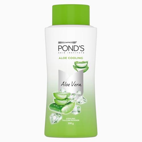 POND'S Aloe Cooling Powder, 200g, for Instant Cooling and Refreshing Relief in Summer, with 100% Aloe Extract, 3X Cooling Effect, Long-Lasting Fragrance - POND'S Beauty