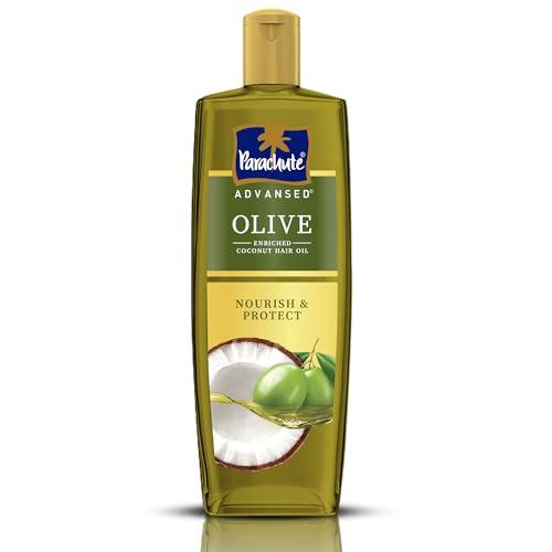 Parachute Advansed Olive Enriched Coconut Hair Oil for Stronger Nourished Hair | 300ml | Ultimate nourishment with Olive | Coconut for strengthening | Upto 10x less hair fall & 90% stronger hair - Parachute Advansed Beauty