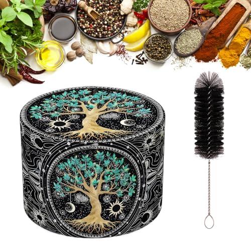 Spice Grinder, Herb Crusher with Cleaning Brush, 4-Layer Design Black Grinder, Kitchen Tool for Spices Herbs - CartHome Kitchen