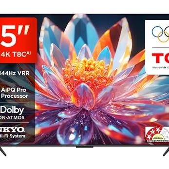 TCL 139 cm (55 inches) 4K Ultra HD Smart QLED Google TV 55T8C