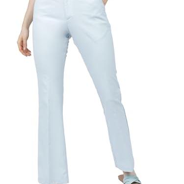 Tokyo Talkies Women's Straight Fit Casual Pants (TTP0000676_Blue_L) - Tokyo Talkies Apparel