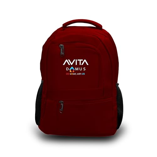 AVITADOMUS Everyday Compact Laptop Backpack with USB Charging Port | 30L | Water-Resistant Slim Office & College Bag | Fits Upto 46cm Laptop | Lightweight, Polyester – Maroon