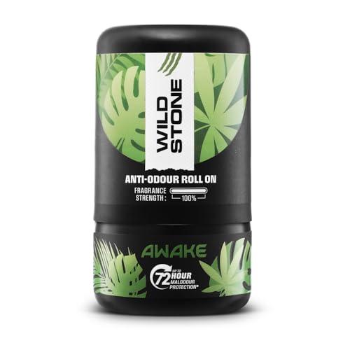 Wild Stone Awake Anti-Odour Roll On For Men, 50ml | Up to 72-Hour Odour Control | Enriched with Matcha tea and chamomile tea |Skin Friendly & Itch Free Deodorant Roll On | Long-Lasting Freshness - Wild Stone Beauty