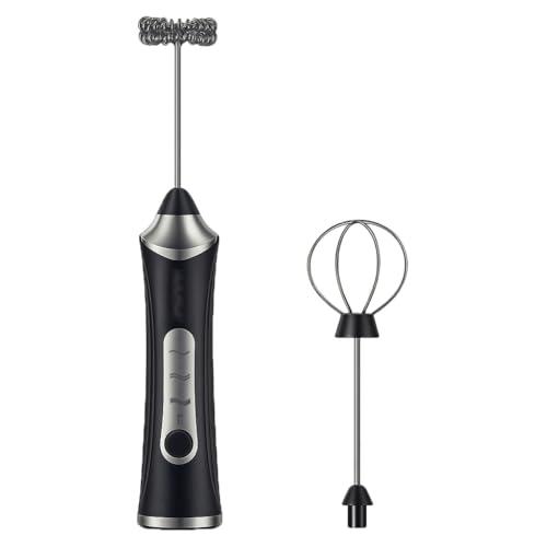 SaleOn Milk Frother, Electric Whisk Drink Mixer 6 Month Warranty Rechargeable Handheld Coffee Frother with 3 Speeds, Double Whisk Heads, and Type-C USB Charging - SaleOn Kitchen