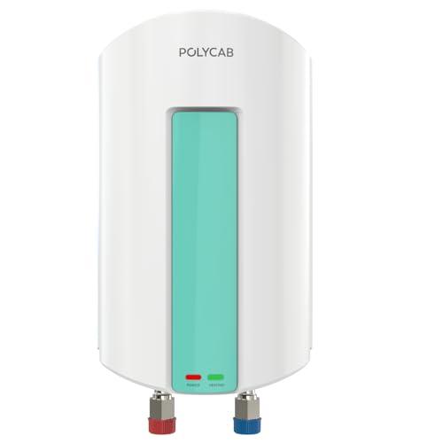 POLYCAB Intenso 3 litre, 3 KW Electric Instant Geyser (Water Heater) For Home & Kitchen | Efficient Heating Element | Enhanced Safety Measures | 5 years tank & 2 years product warranty【White】 - Polycab Kitchen