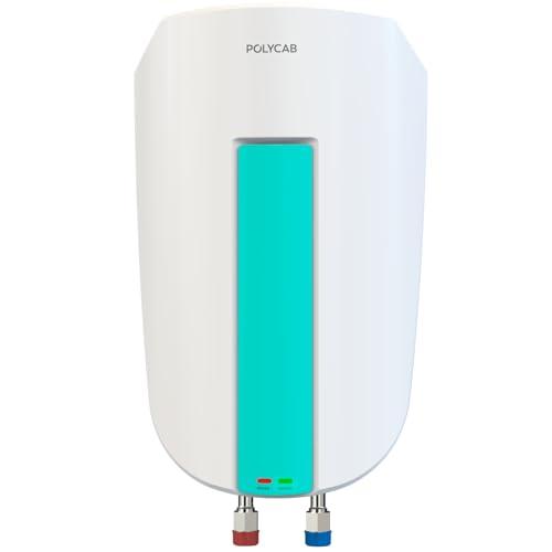 POLYCAB Intenso 5 litre, 3 KW Electric Instant Geyser (Water Heater) For Home & Kitchen | Efficient Heating Element | Enhanced Safety Measures| 5 years tank & 2 years product warranty【White】 - Polycab Kitchen