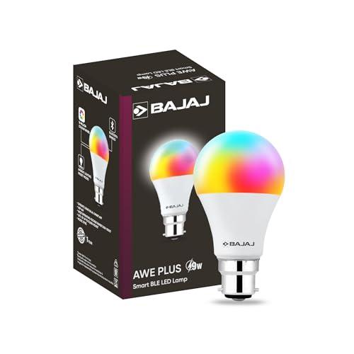 Bajaj 9W Wifi Smart LED Bulb |Bluetooth enabled B22D |16 million colors |4 Star Rated | Energy Efficient | Long Life & 240 Volts | 1 Year - Warranty (Pack Of 1 & Multicolour) - Bajaj Home