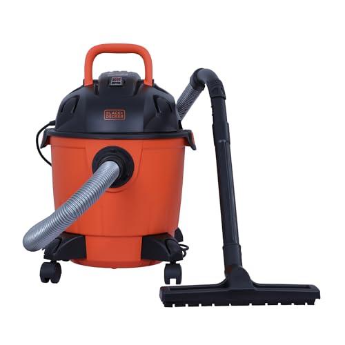 BLACK+DECKER BDWD18-IN Corded Wet & Dry Vacuum Cleaner for Home,1200 Watts,18L Tank Capacity, 16.5 kPA Suction Power, 5m Cable, Blower Function, Cartridge Filter, for Home Use, Orange - BLACK+DECKER Kitchen