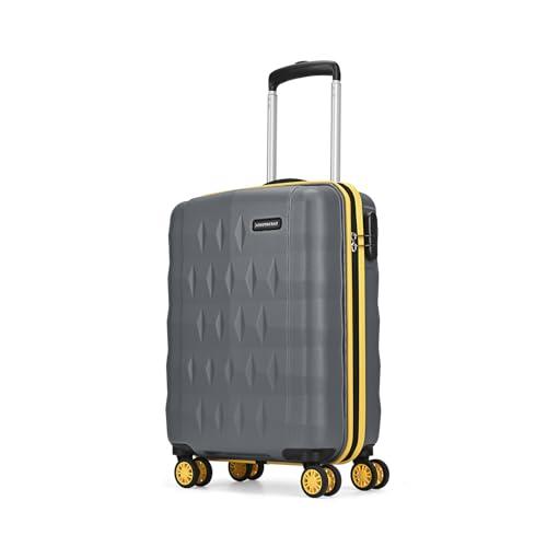 Aristocrat Polycarbonate Spinner Comet Cabin Trolley Bag 56cm|Small|Hard Luggage| Smooth 8-Wheel Suitcase|Combination Lock with Sturdy Zipper|Full Fabric Convipack|3-Year International Warranty (Grey)