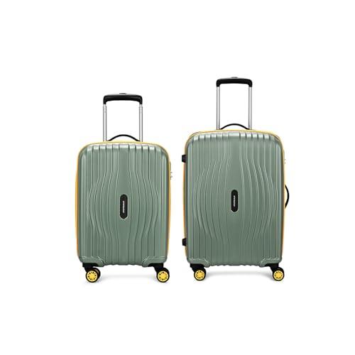 Aristocrat Vortex Plus | Set of 2 Trolley Bag, 55+65 Cm, Small+Medium Hardside Luggage | 8 Wheels, Combination Lock | Polycarbonate | 3 Year International Warranty | Thyme Green