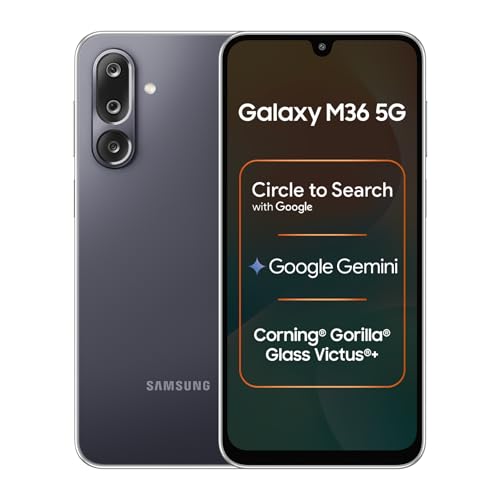 Samsung Galaxy M36 5G (Velvet Black, 6 GB RAM, 128 GB Storage)| Circle to Search| Google Gemini| Corning Gorilla Glass Victus+| 7.7mm Slim| AI Enhanced 50 MP OIS Triple Camera| Unmatched Nightography