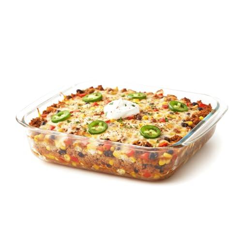 Amazon Brand – Solimo Baking Dish, Safe for Use in Microwave, Oven and Dishwasher (Rectangle, 900 Ml) –