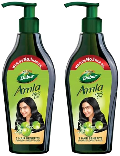 Dabur Amla Hair Oil - 1100ml (550ml x 2) | For Strong, Long and Thick hair | Nourishes Scalp | Controls Hair Fall, Strengthens Hair & Promotes Hair Growth