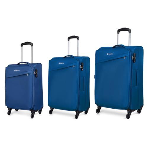 Carlton Lords – S03 Set of 3 (Cabin+Medium+Large) Trolley Bag, Cm | TSA | 4 Wheels | 3 Year International Warranty | Black