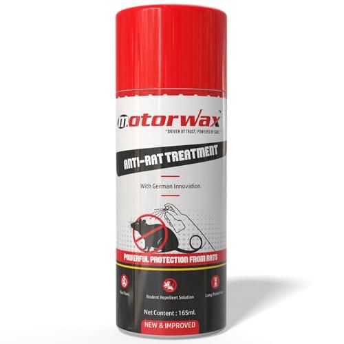 Motorwax Anti-Rat Treatment Spray 165ml | Rodent Repellent Solution | Non-Toxic | Long Protection | German Innovation | Car & Bike Wire Protection (1, Pack of- 1)