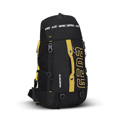Gear Navigator 55L Extra Large Water Resistant Rucksack/Travel bag/For Men & Women(Black - Yellow) - Gear Luggage