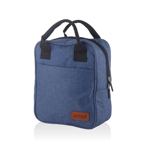 ATTRO Carry Mate Insulated Lunch Bag, 7.5 Liter – Waterproof & Durable, Stylish Carry Bag for Kids, School, Office, Travel & Picnic, Spacious with Easy-to-Carry Handles –Blue - ATTRO Kitchen