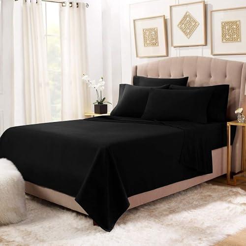 BEVI - Home Premium Solid Plain Single Bedsheet Without Pillow Cover 300 TC Microfiber for Single Bed | Size (60" x 90") Slate Black - BEVI Home