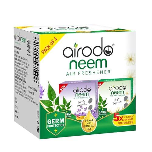 AIRODO Neem Bathroom Air Freshener Assorted Blocks|Mixed Fragrance|30 Days Long Lasting (4 x 50g) - Airodo Drugstore