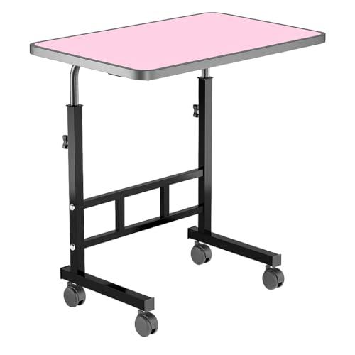TEKCOOL Multi-Purpose Laptop Table, Study Table| Bed Table| Adjustable Height, Portable for Office, Work Form Home | DIY Table, Easy to Assemble, Engineered (Pink)