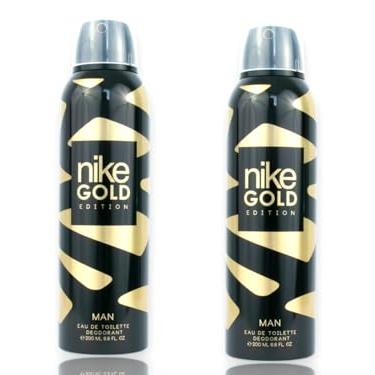 Nike Gold Edition EDT Deodorant for Man 200ml*2 Combo Pack, 24H, 0% Aluminum Salts, Protects Underarm Flora, No White Stains - Nike Beauty