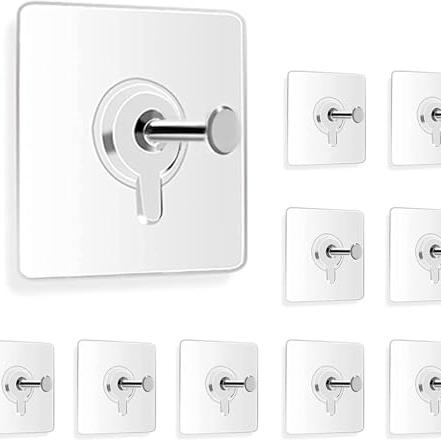 CANDY KART Photo Frame Hooks for Wall Without Drilling, 20 Pack Self Adhesive Hooks for Wall Heavy Duty Strong Nail Free for Hanging Photo Frame (Pack of 20, Hook) Stainless Steel