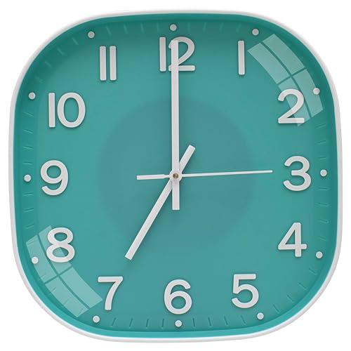 TEKCOOL Plastic Analogue Wall Clock 12" Silent Quartz Decorative Latest Wall Clock Non-Ticking Classic Clock Battery Operated Round Easy to Read for Room/Home/Kitchen/Bedrom/Office/School.Light green' - TEKCOOL Home