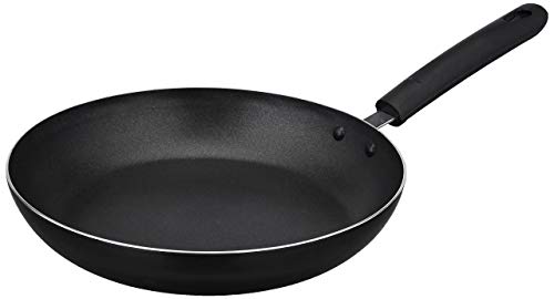 Amazon Brand – Solimo Virgin Aluminium Non-Stick Frypan with Non-Stick Coating | Non Induction | Black -24 cm & 2mm Thickness