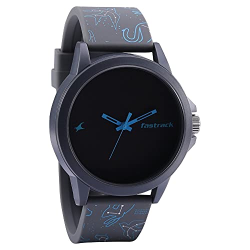 Fastrack Space Rover Quartz Analog Black Dial Silicone Strap Unisex Watch-38024PP54/NT38024PP54