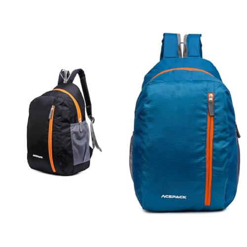 ACEPACK Daypack Bag 2 Compartment Backpack for Daily Use – Library, Office, Outdoor Hiking (Black) Daypack Bag 2 Compartment Backpack for Daily Use – Library, Office, Outdoor Hiking (Teal)
