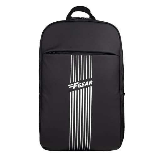 F Gear Spitfire Black 24L Laptop Backpack Fits 17″ Laptop 2 Compartments With Number Lock Organizer Lightweight Gifts For Unisex Boys Girls Adults Casual/College/School/Corporate/Office/Travel Bag