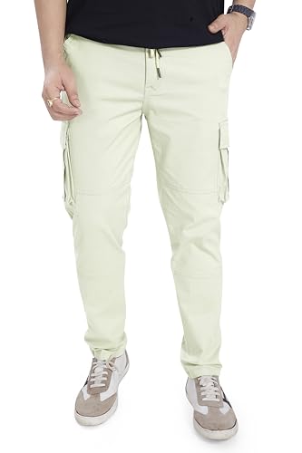 DIVISIVE Men's Cotton Cargo Pants (DCR102_34_Sage Grey)