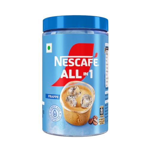 NESCAFE All in 1 Frappe | Instant Cold Coffee Premix - Just Add Cold Water | 300g Jar, Powder