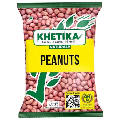 Khetika Peanuts 1Kg | Ground Nut Raw, Groundnut, Raw Peanuts, Moongfali, Unpolished, Rich in Protien & Fiber, Naturale (Pallilu)