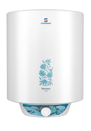 Standard All New Vertex Neo 4 Star 25L Storage Water Heater(Geyser)|Faster Heating|Safe to Use|Saves Electricity|Hydro Guard Coated Anti Rust Tank|Temp. Setting Knob|5 Yr. Tank Warranty| White