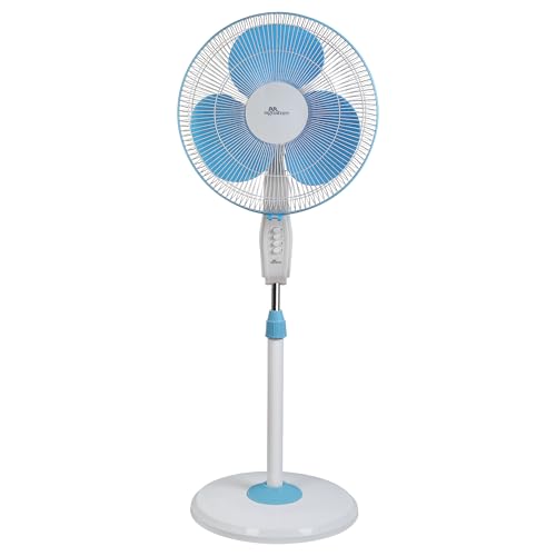 RR Signature Centaur 400 MM Pedestal Fan For Home| 90 Degree Silent Oscillation |High Air Delivery | 30 degree Tilt Functionality | 3 Speed Setting |2 Year Warranty 【White-Blue】