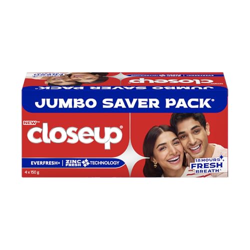 Close Up Toothpaste | Long lasting 18 Hours Of Fresh Breath & White Teeth - 600g (Pack of 4)